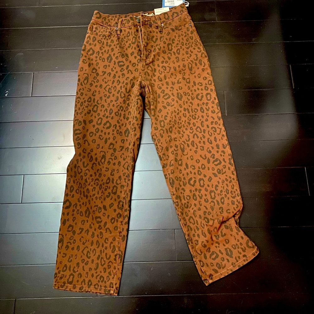 Universal thread animal print straight jeans